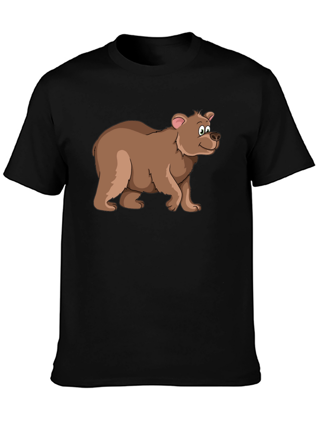 Cartoon Bear Black T-Shirt - Fun Animal Graphic Tee