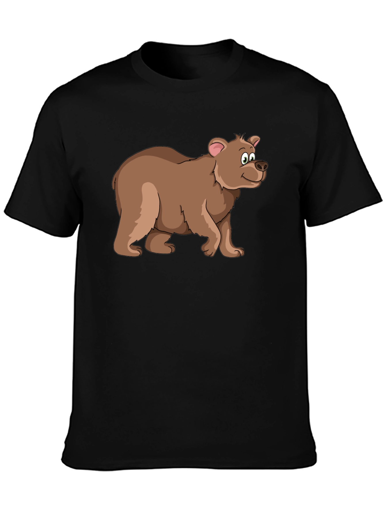 Cartoon Bear Black T-Shirt - Fun Animal Graphic Tee
