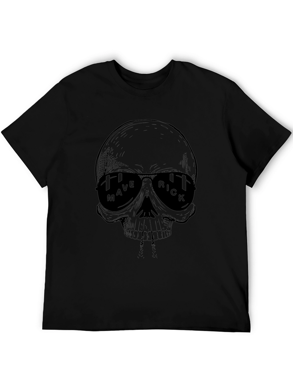 Maverick Skull Graphic Black T-Shirt