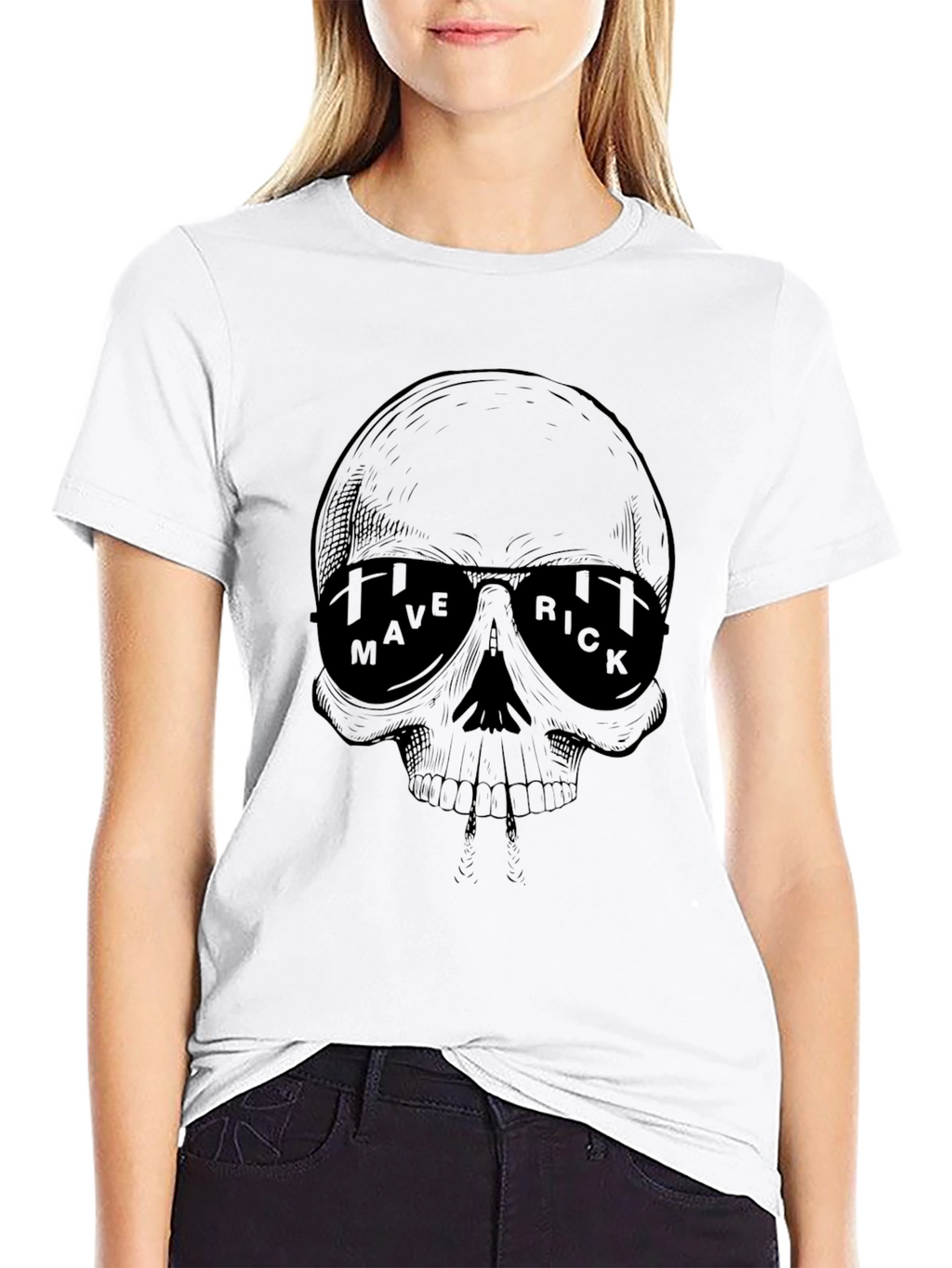 Maverick Skull Graphic Black T-Shirt