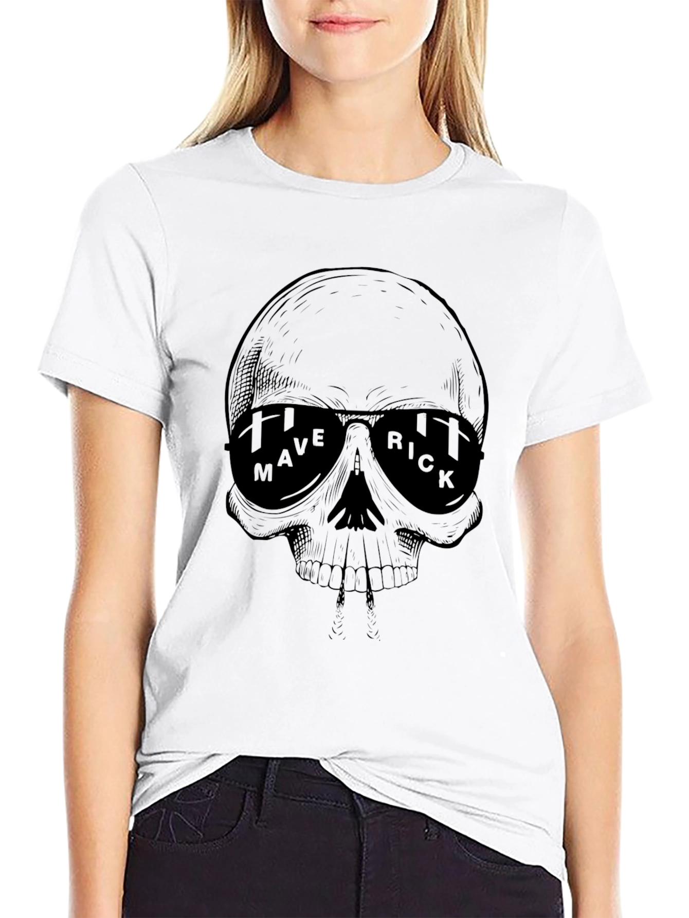 Maverick Skull Graphic Black T-Shirt