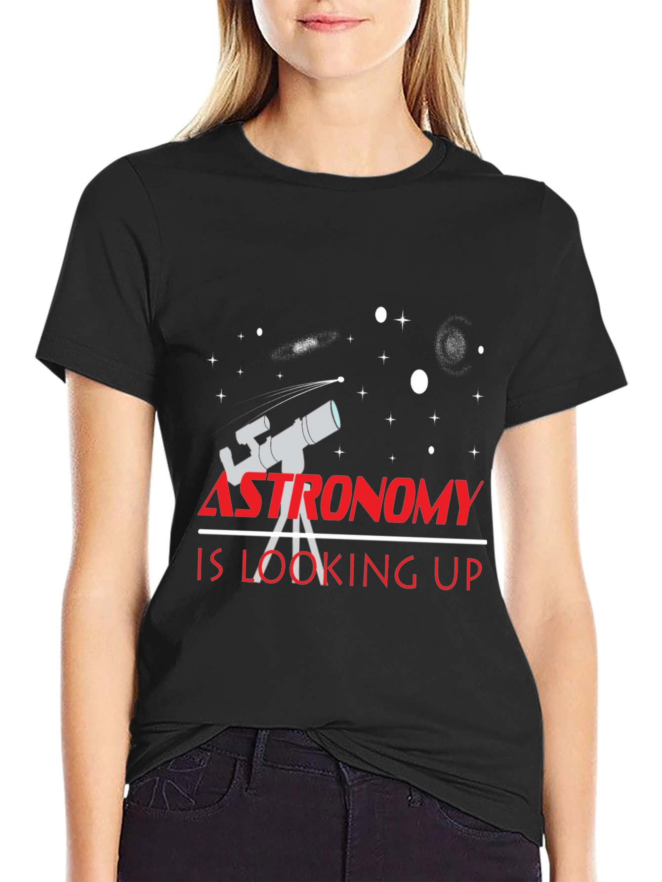 Astronomy is Looking Up Black T-Shirt