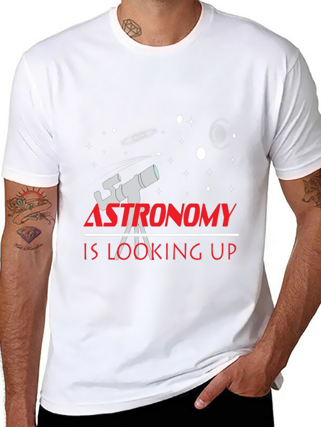 Astronomy is Looking Up Black T-Shirt