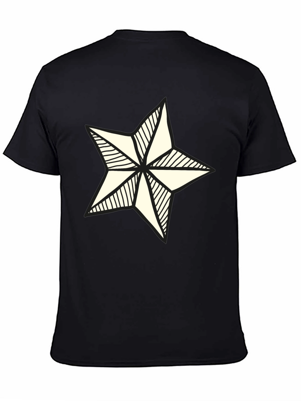 Nautical Star Graphic Tee - Stylish Black Cotton Shirt