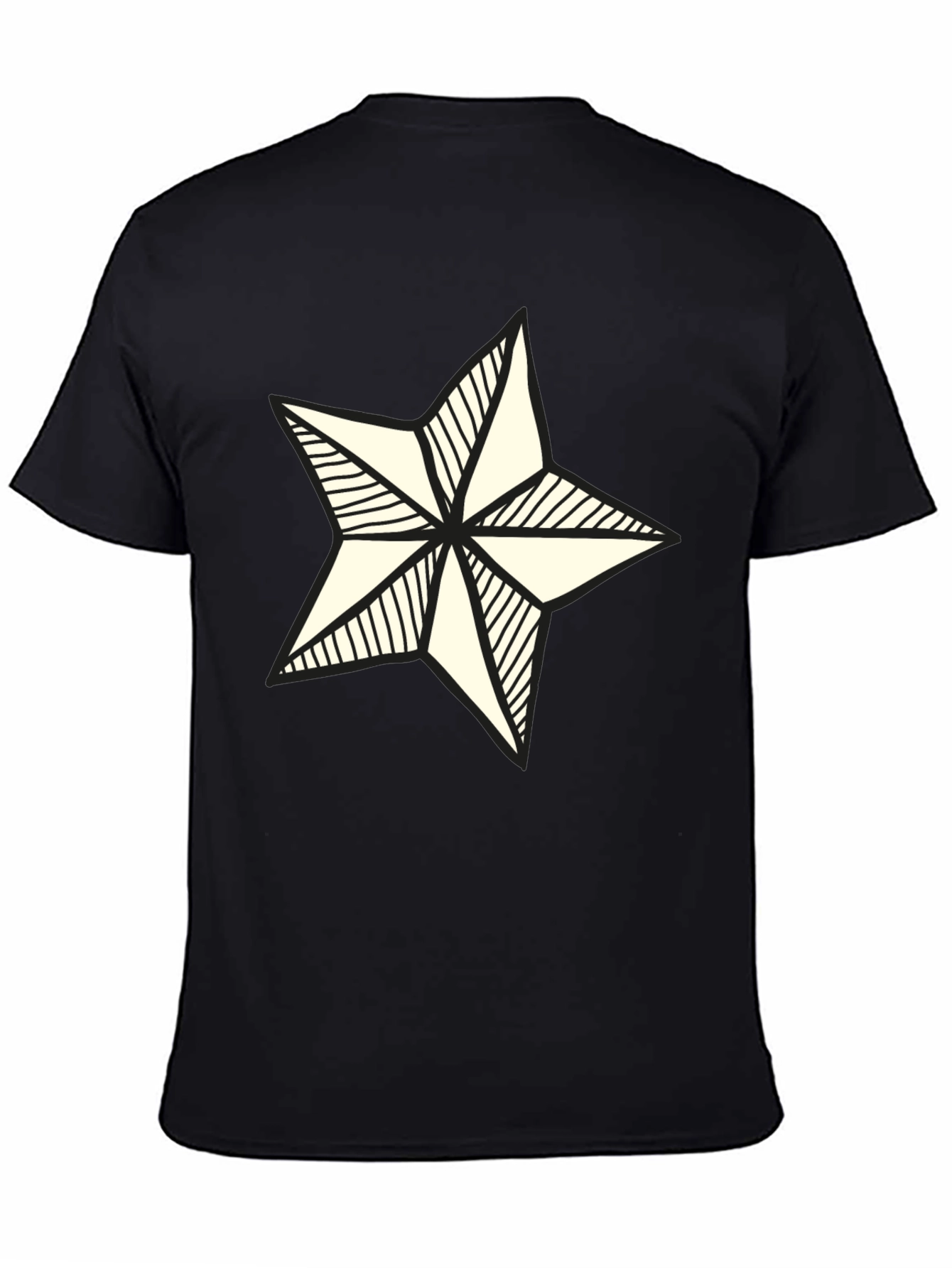 Nautical Star Graphic Tee - Stylish Black Cotton Shirt