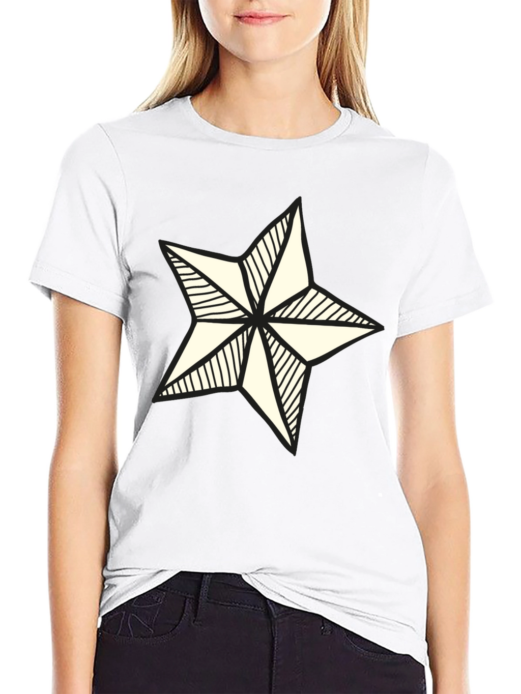Nautical Star Graphic Tee - Stylish Black Cotton Shirt