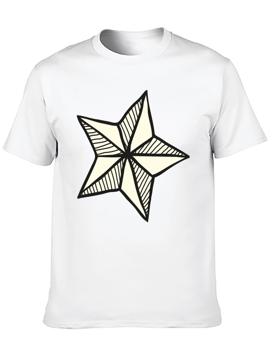 Nautical Star Graphic Tee - Stylish Black Cotton Shirt