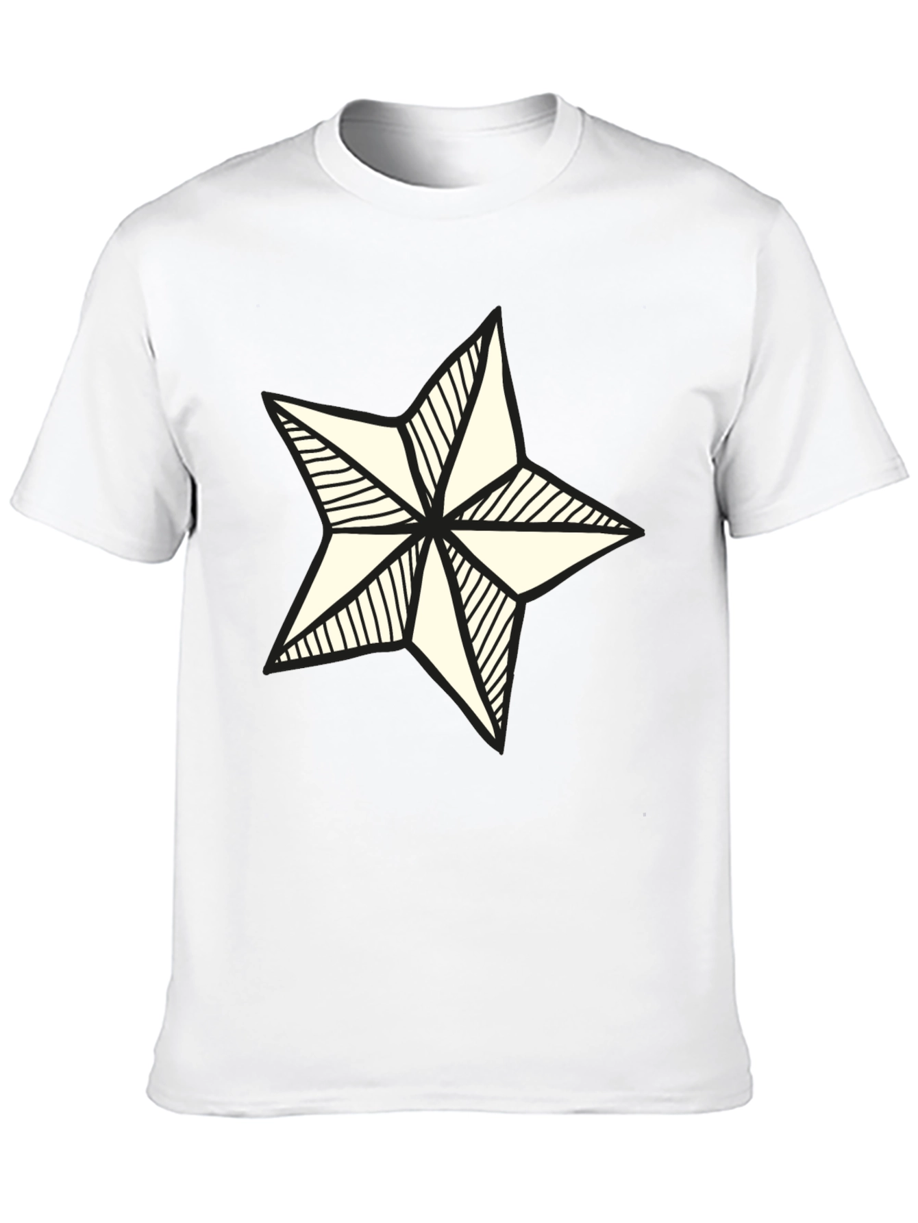 Nautical Star Graphic Tee - Stylish Black Cotton Shirt