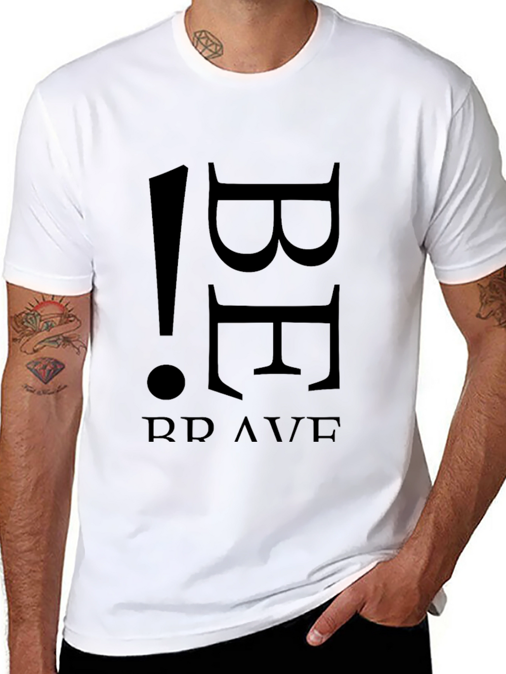 Be Brave T-Shirt - Mens Black Graphic Tee