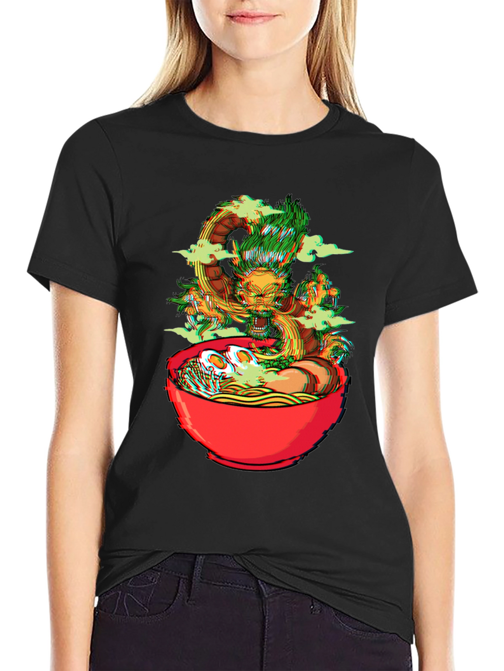 Dragon Ramen Graphic Tee - Black Cotton T-Shirt