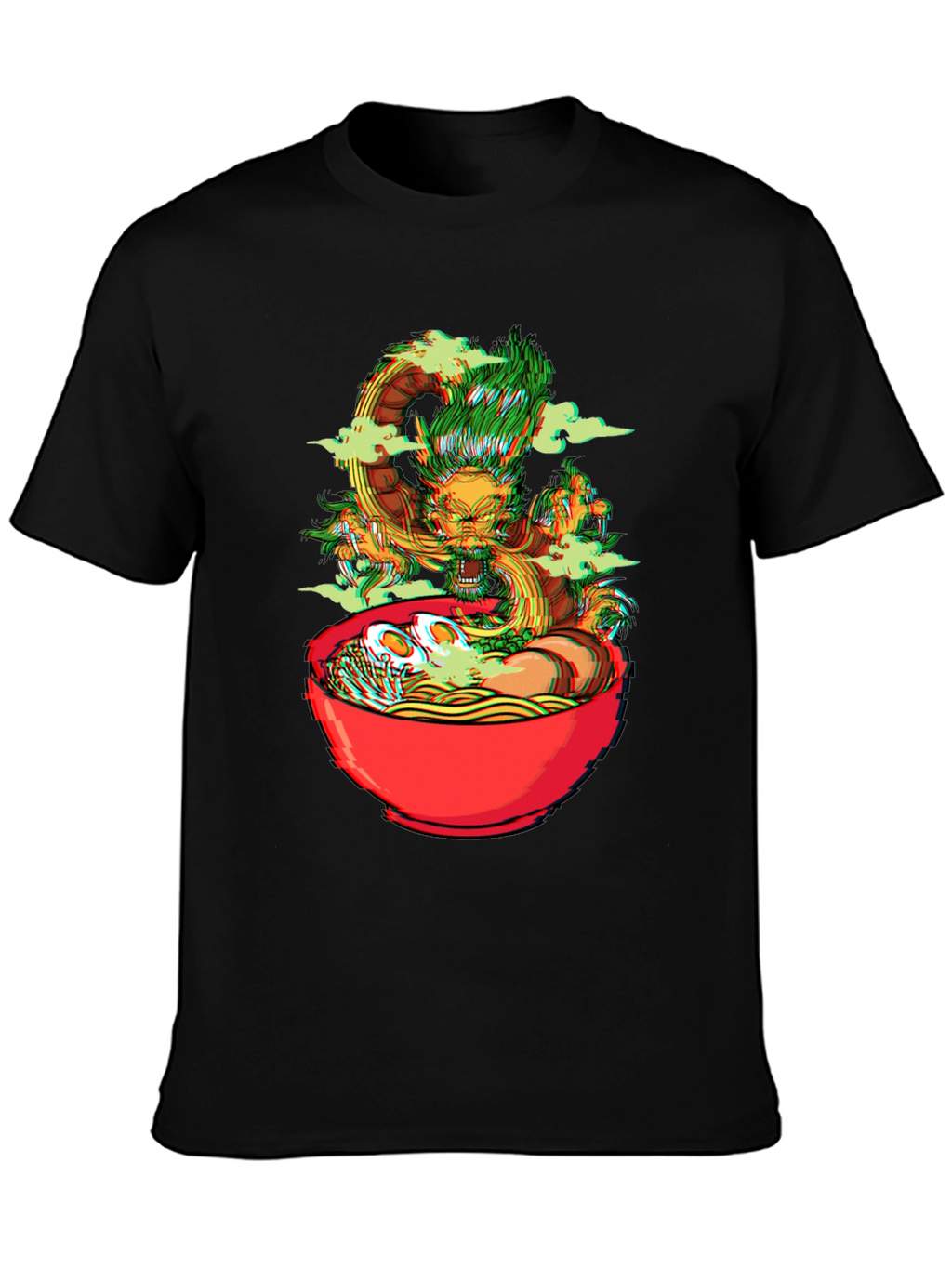 Dragon Ramen Graphic Tee - Black Cotton T-Shirt