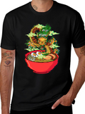 Dragon Ramen Graphic Tee - Black Cotton T-Shirt