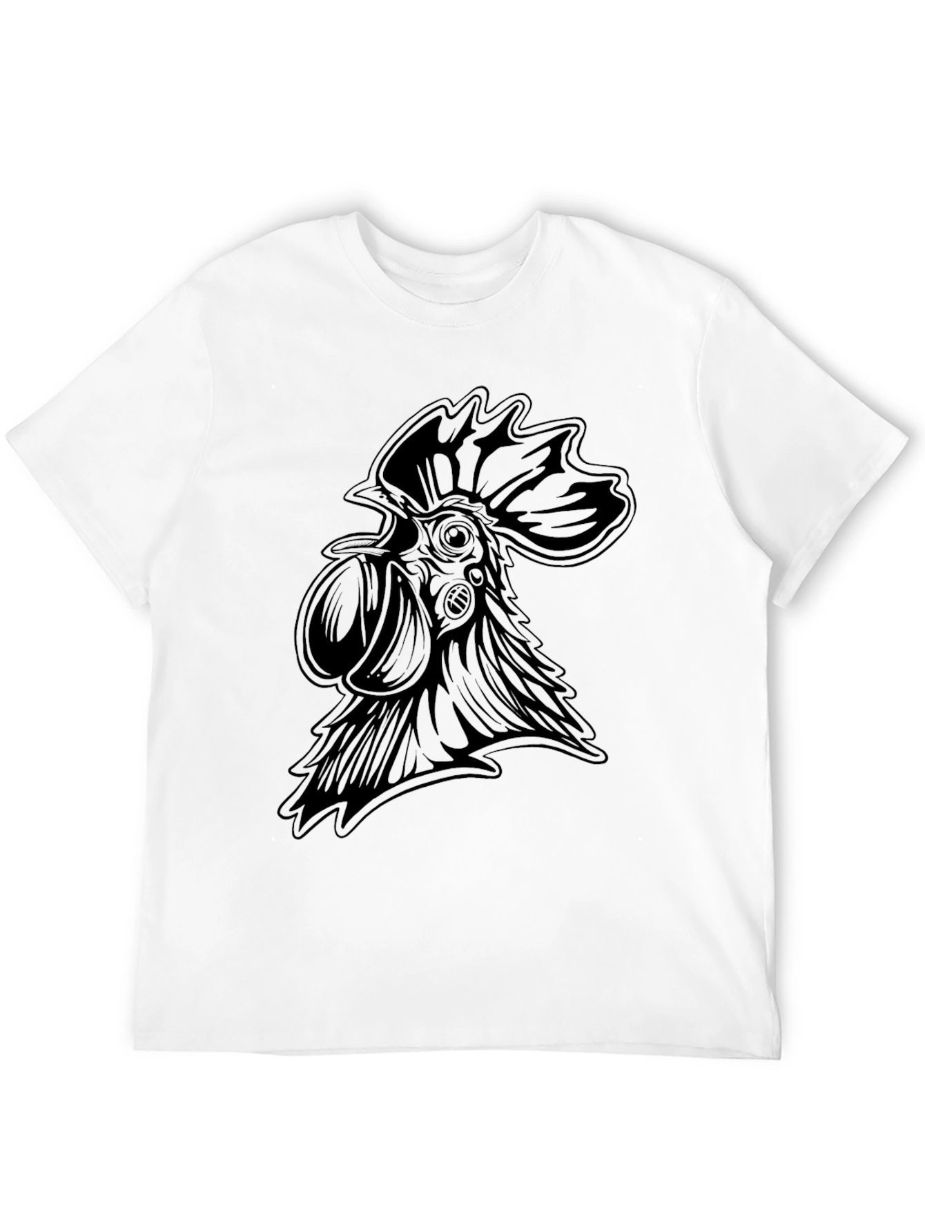Mens Black Rooster Graphic T-Shirt