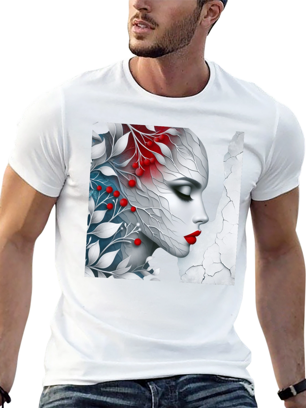 Floral Beauty Graphic Tee - Artistic Design
