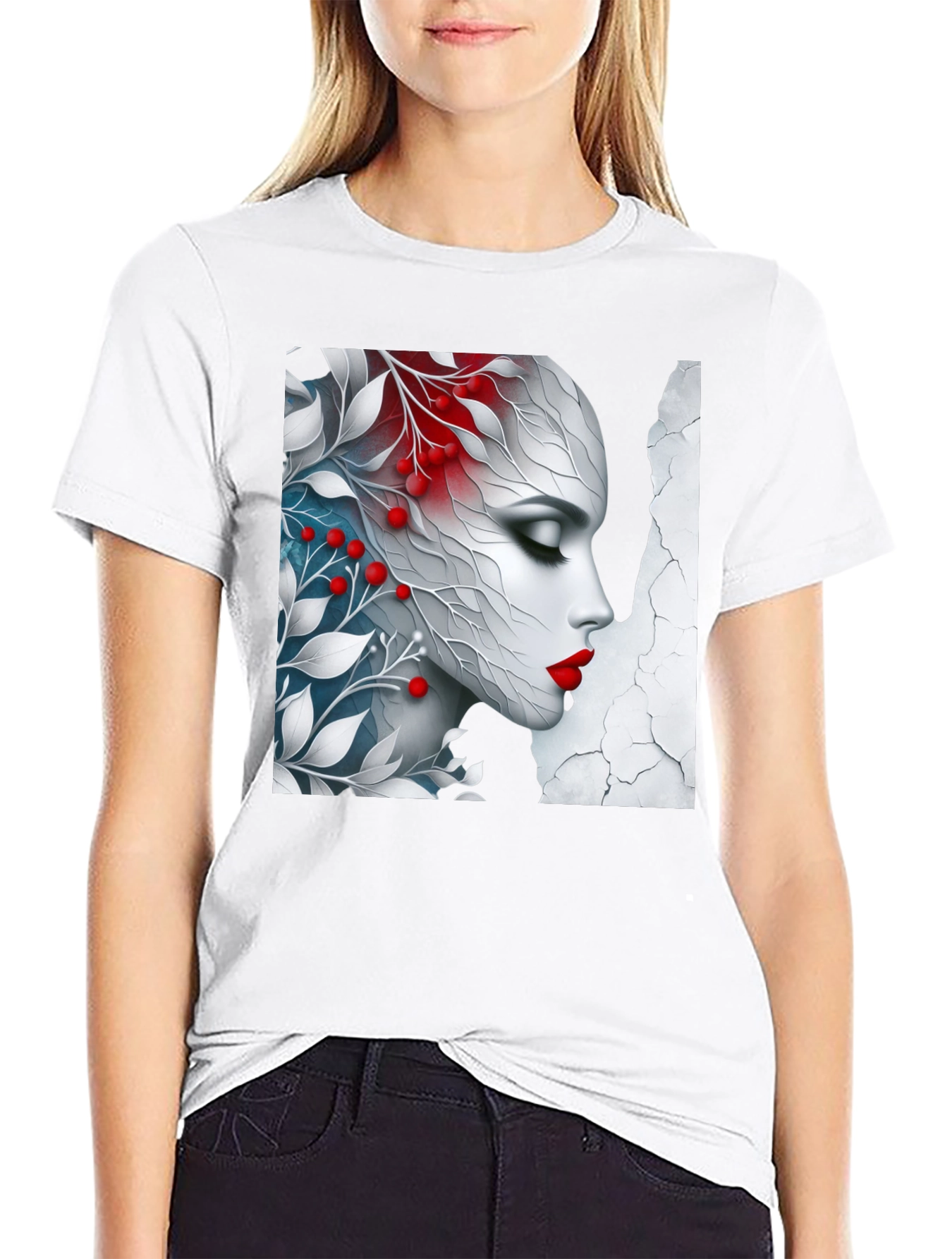 Floral Beauty Graphic Tee - Artistic Design