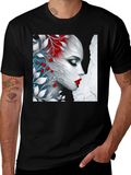 Floral Beauty Graphic Tee - Artistic Design