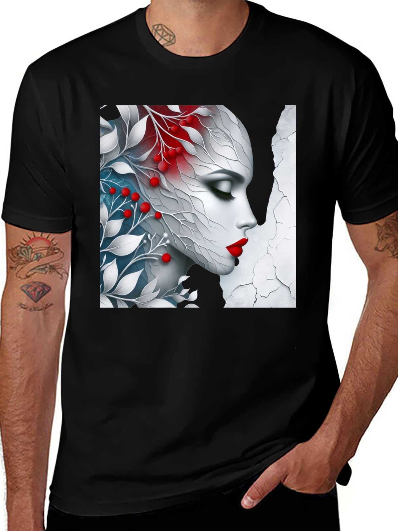 Floral Beauty Graphic Tee - Artistic Design