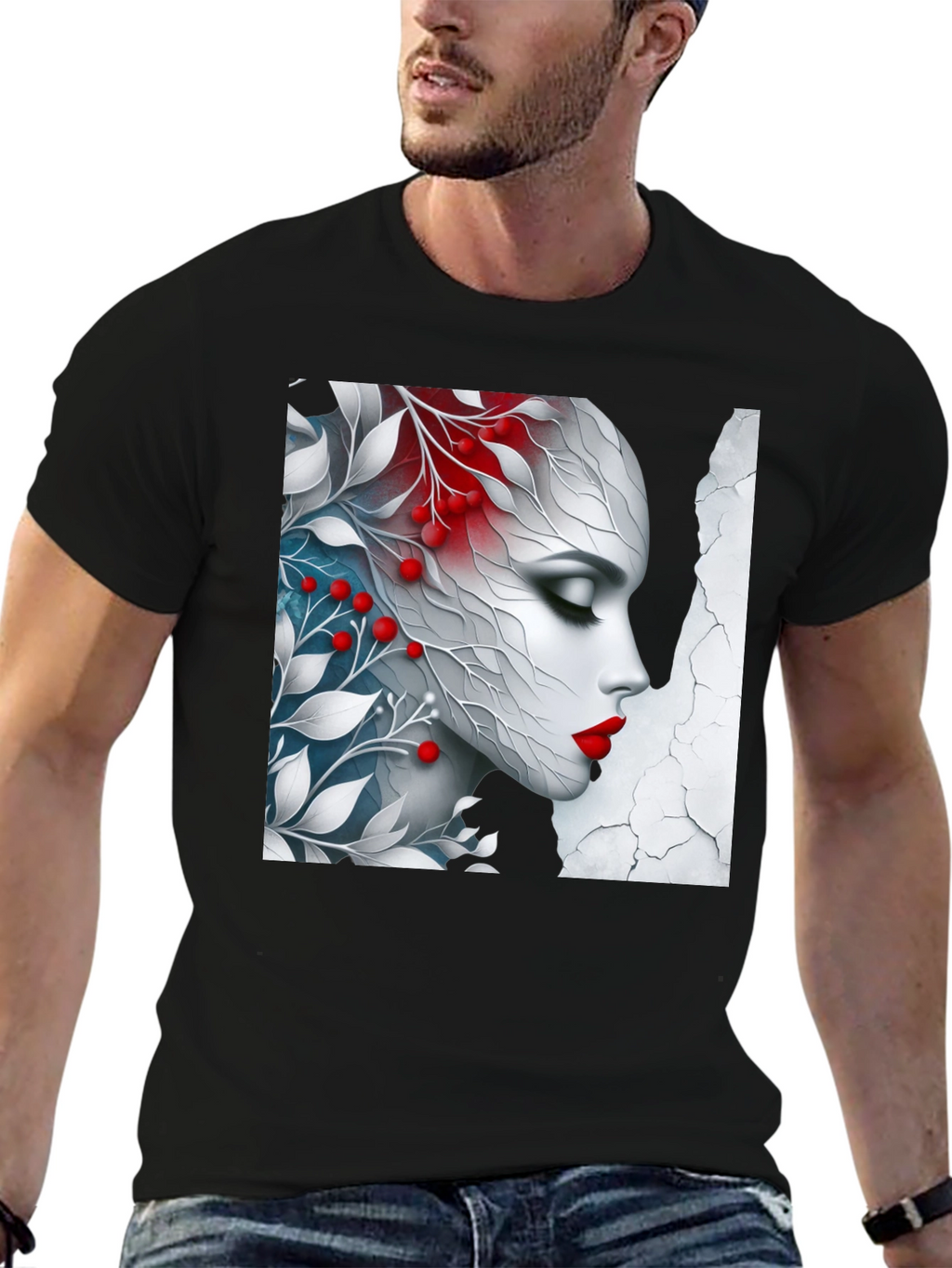 Floral Beauty Graphic Tee - Artistic Design