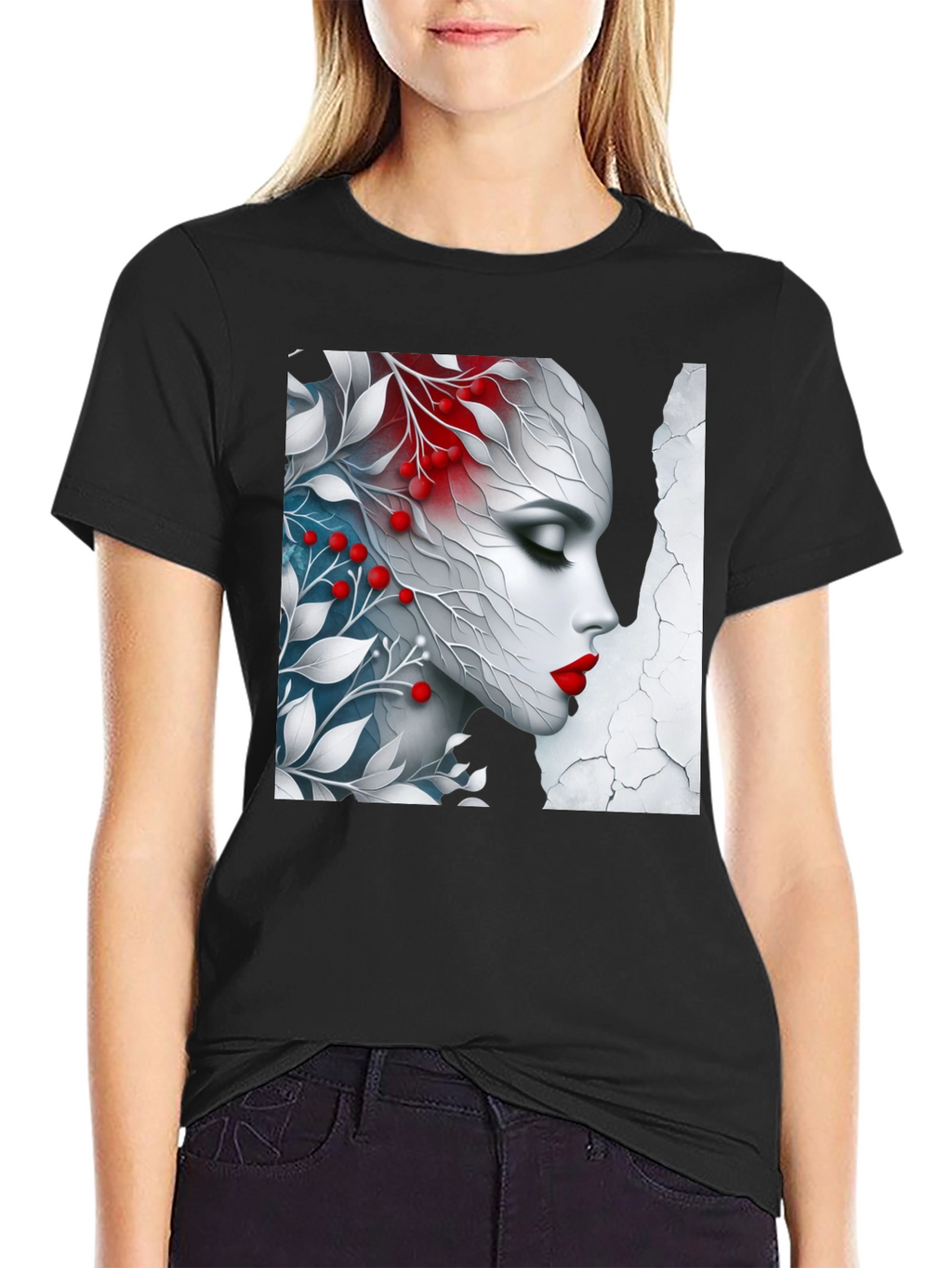 Floral Beauty Graphic Tee - Artistic Design