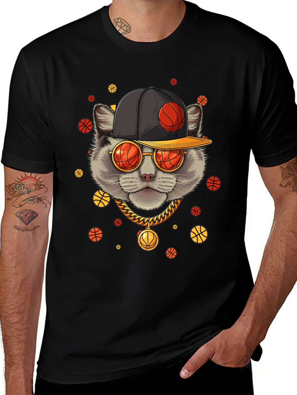 Basketball Cat Graphic Tee