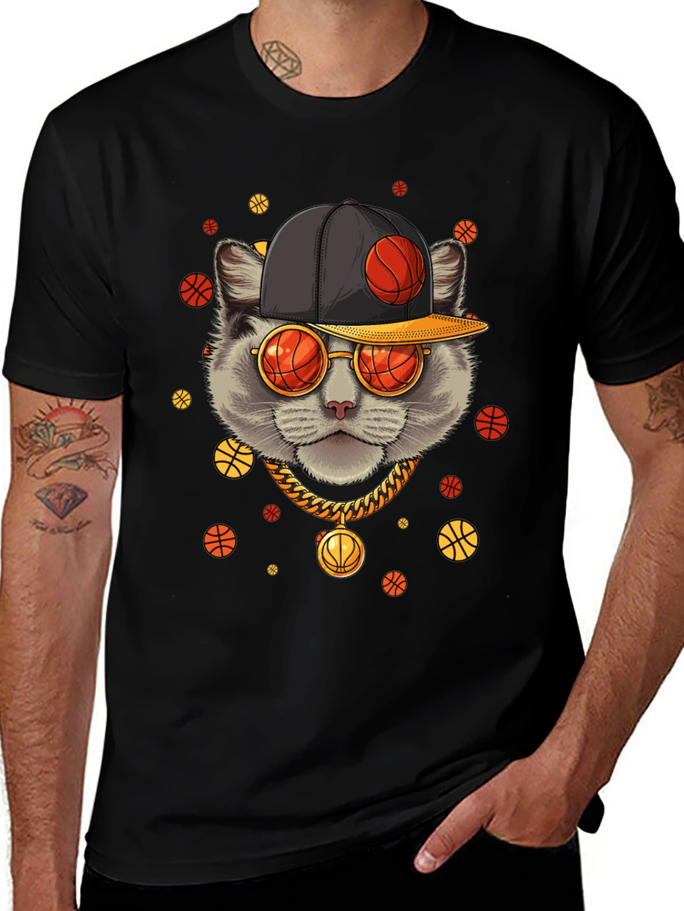 Basketball Cat Graphic Tee