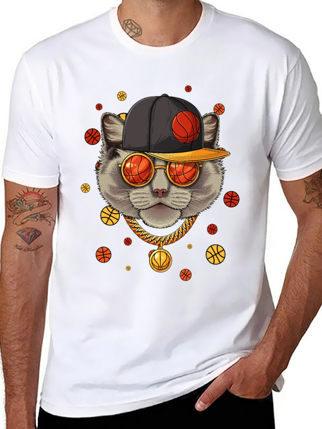 Basketball Cat Graphic Tee