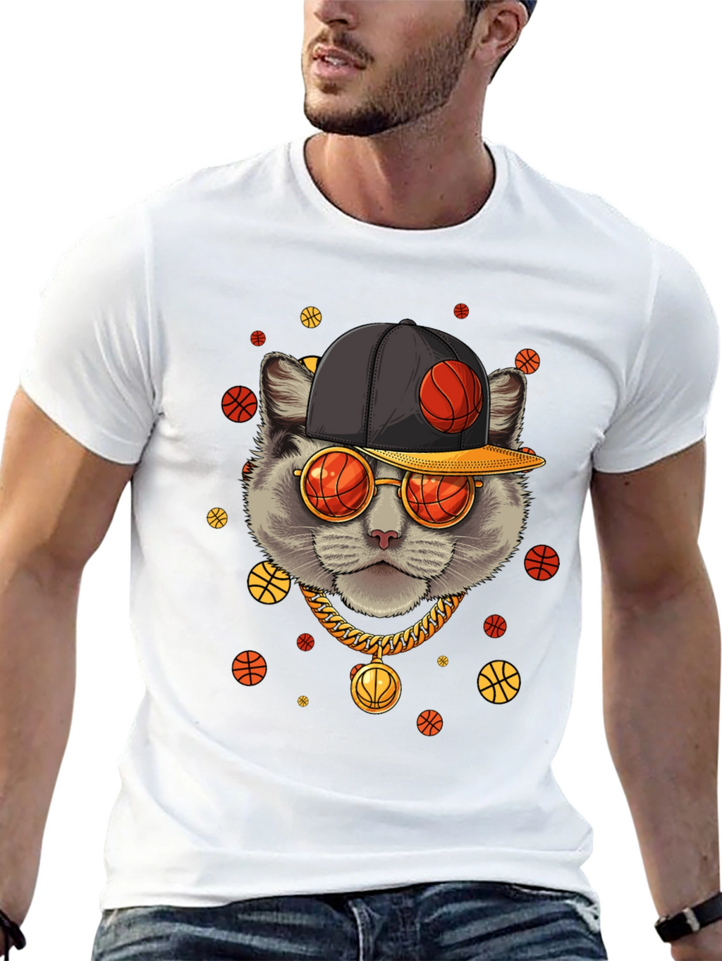 Basketball Cat Graphic Tee