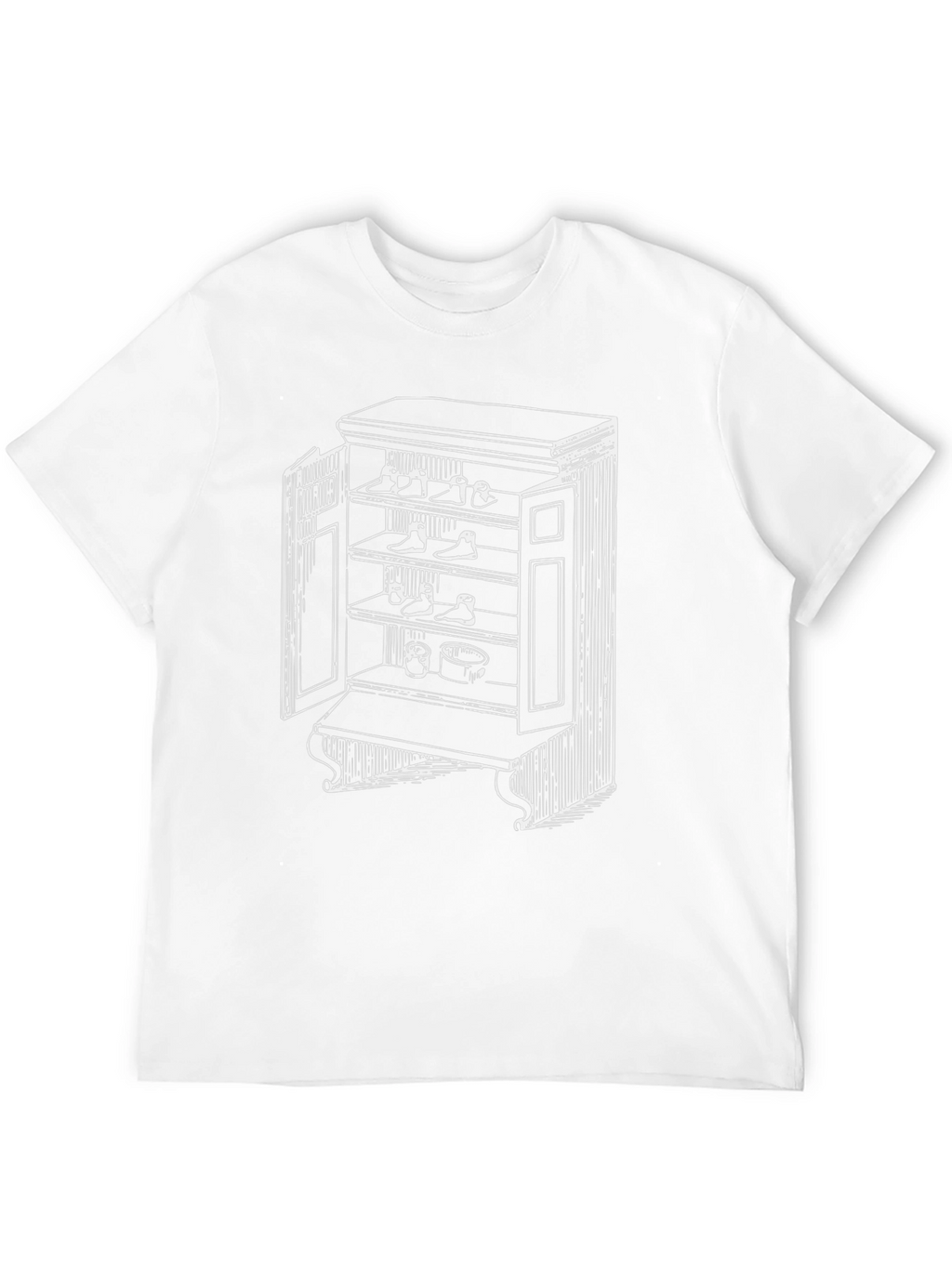 Black T-Shirt with Novelty Shoe Cupboard Design