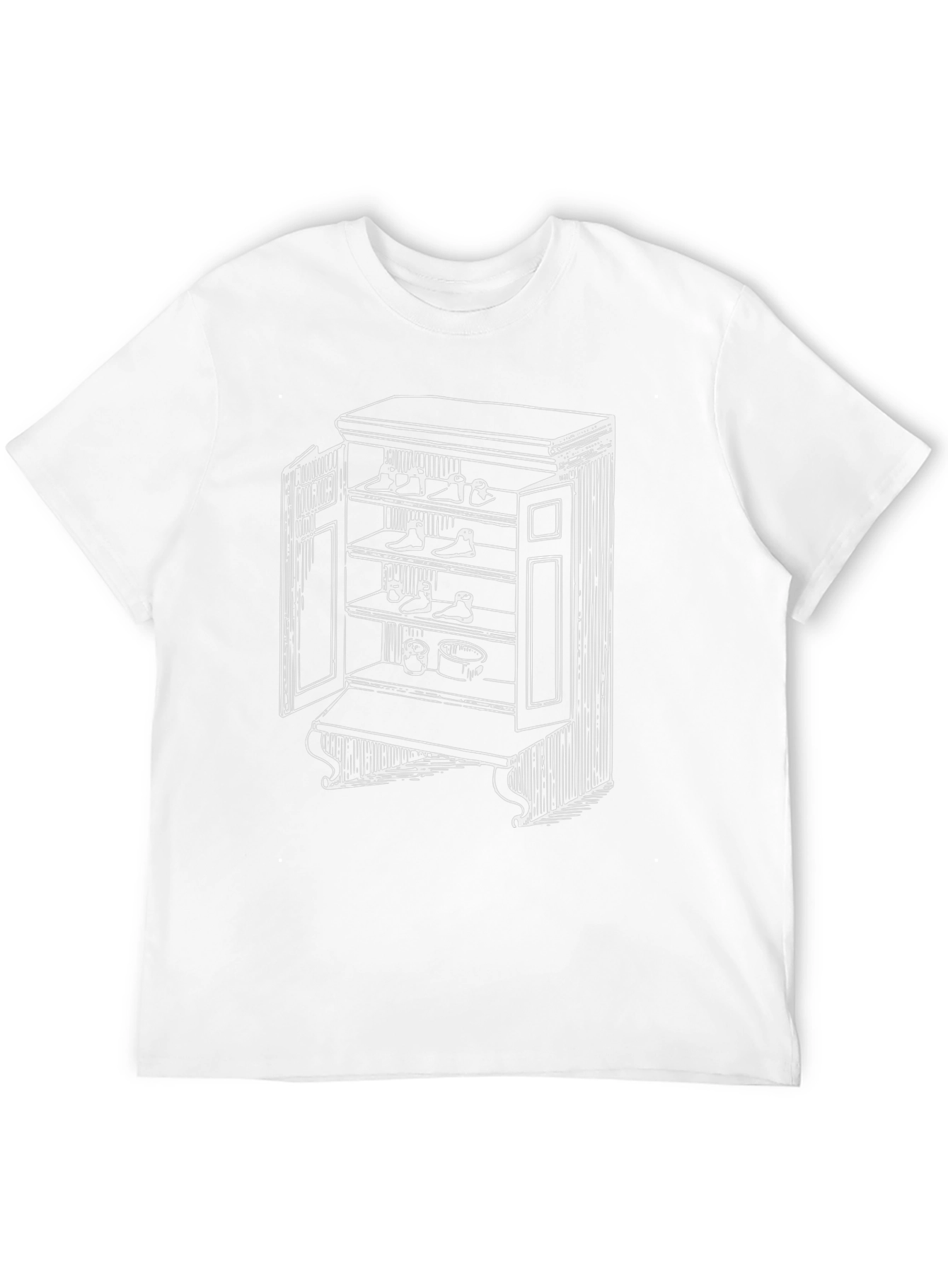 Black T-Shirt with Novelty Shoe Cupboard Design