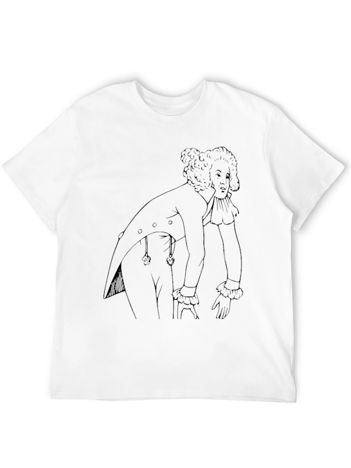 Retro Black T-Shirt with Line Art Design