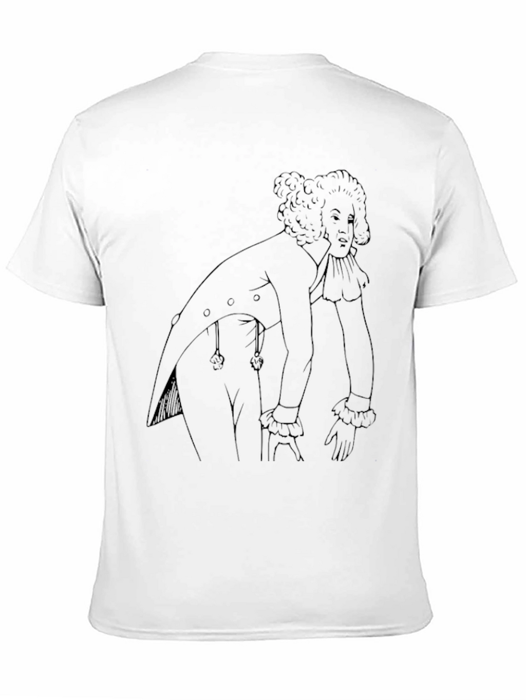 Retro Black T-Shirt with Line Art Design