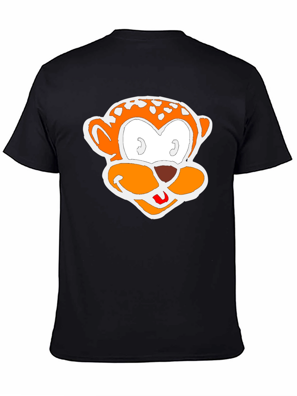 Cartoon Monkey Graphic Black T-Shirt