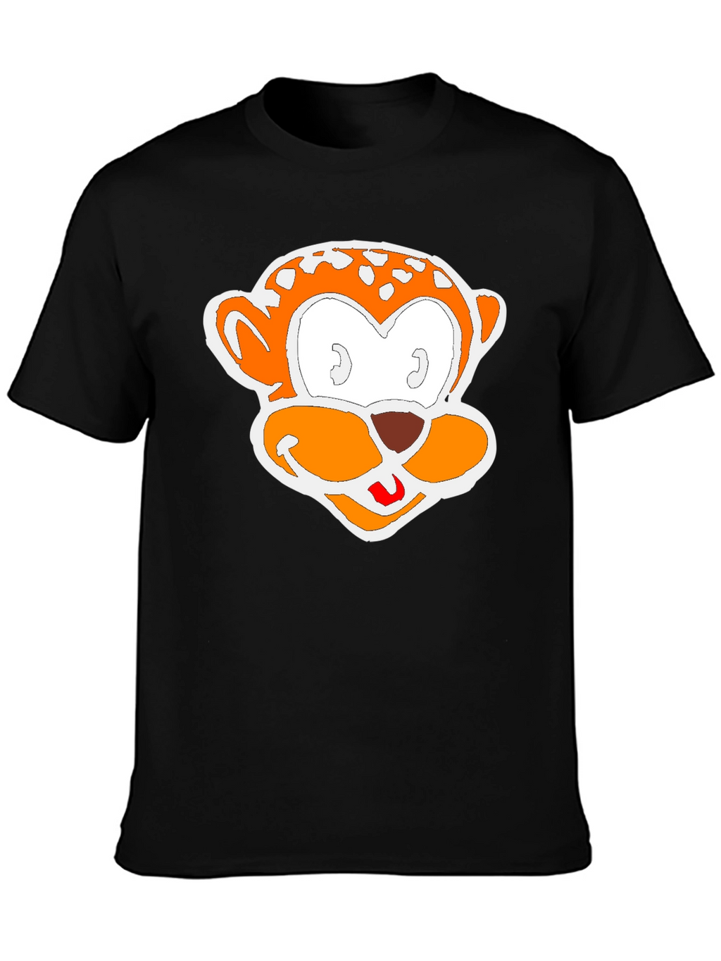 Cartoon Monkey Graphic Black T-Shirt