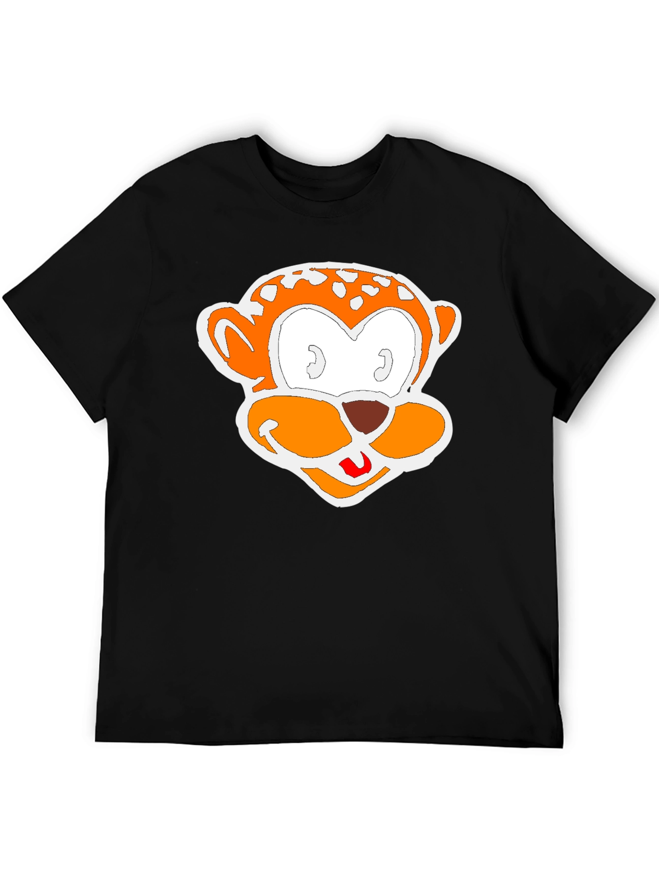 Cartoon Monkey Graphic Black T-Shirt