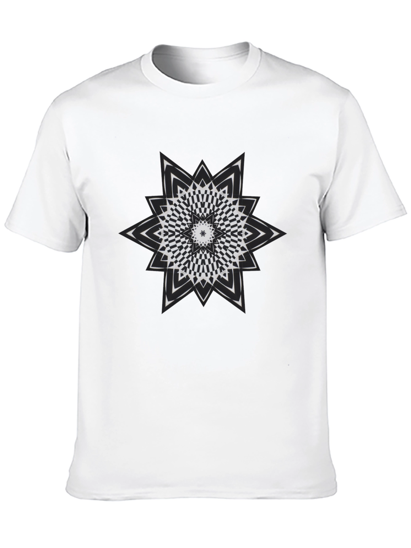 Optical Illusion Star Graphic Tee - Mens Black T-Shirt