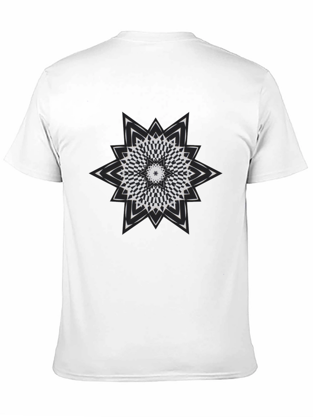 Optical Illusion Star Graphic Tee - Mens Black T-Shirt
