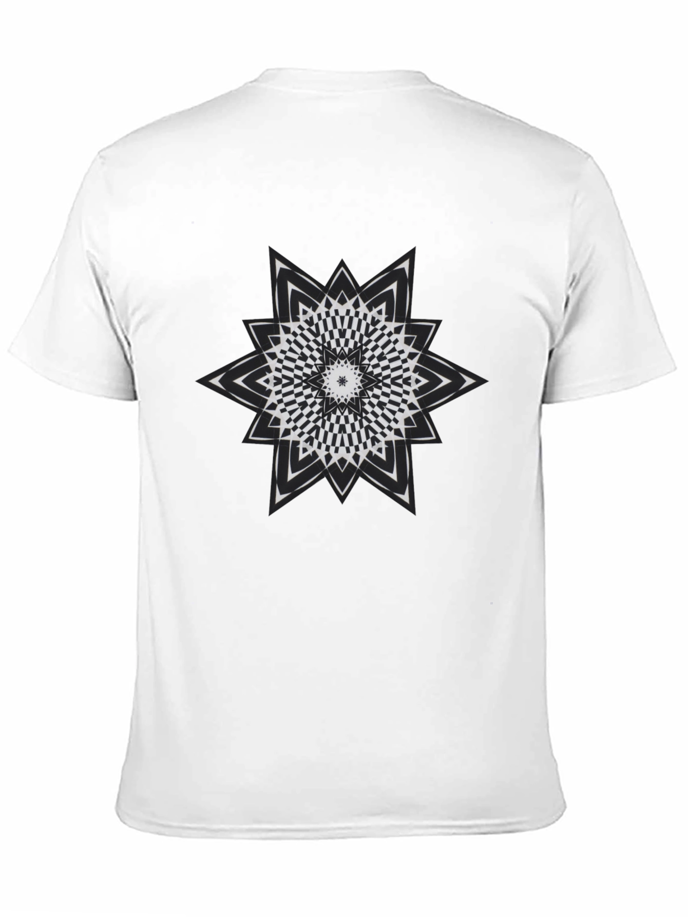 Optical Illusion Star Graphic Tee - Mens Black T-Shirt