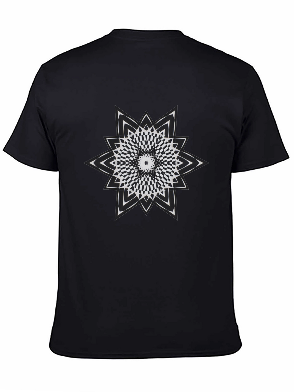 Optical Illusion Star Graphic Tee - Mens Black T-Shirt