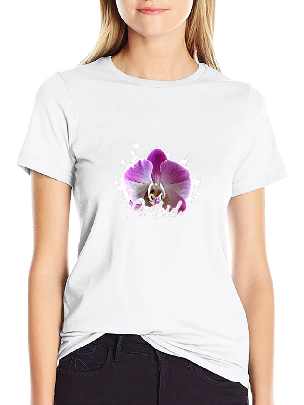 Orchid Graphic Black T-Shirt