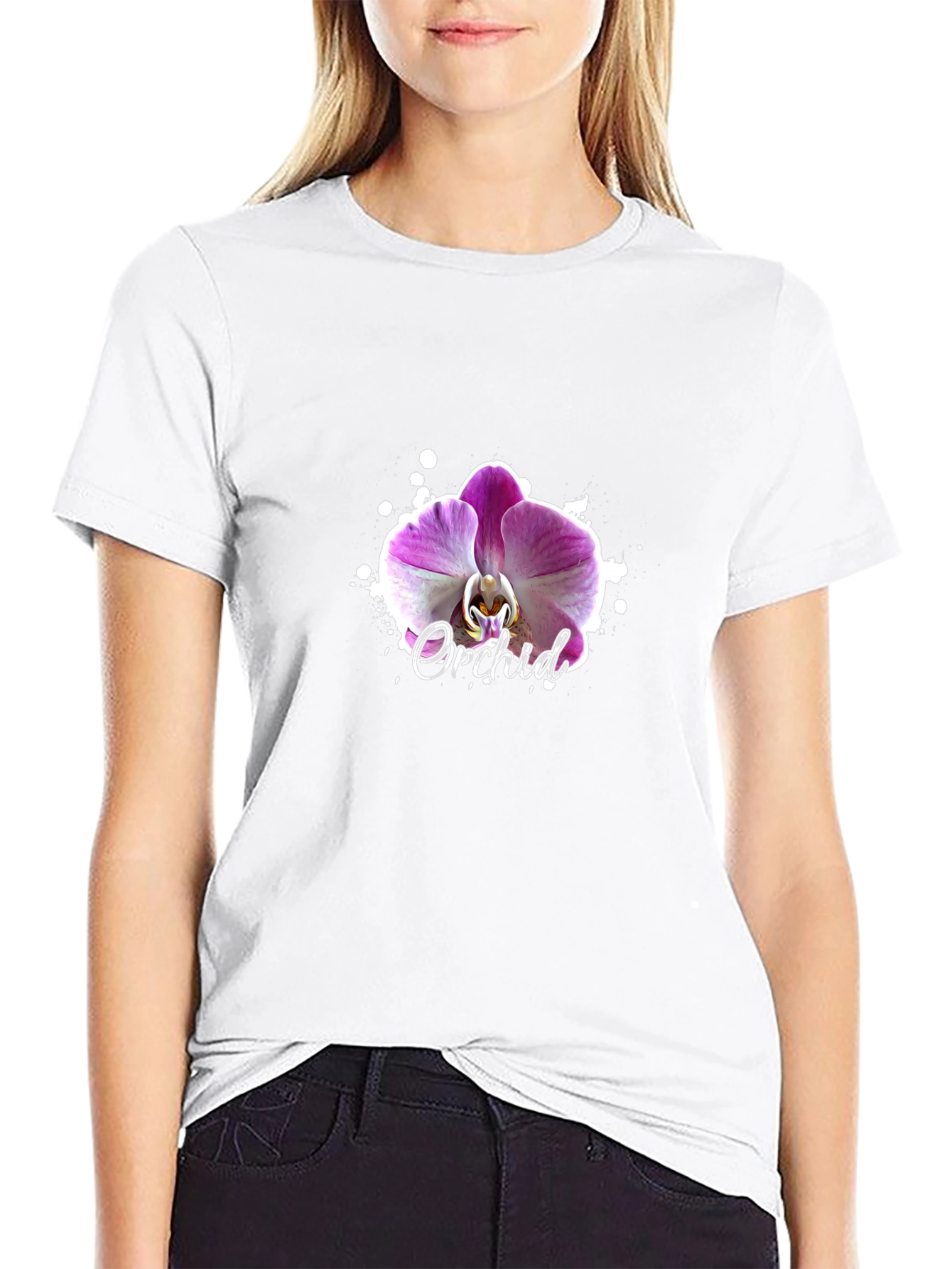 Orchid Graphic Black T-Shirt