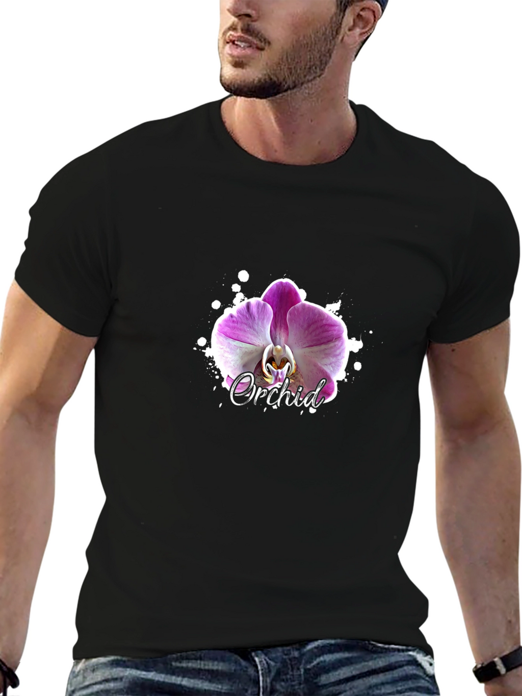 Orchid Graphic Black T-Shirt
