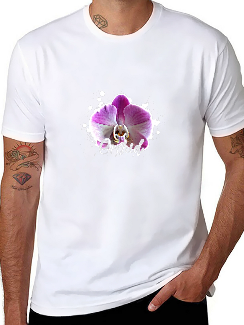 Orchid Graphic Black T-Shirt