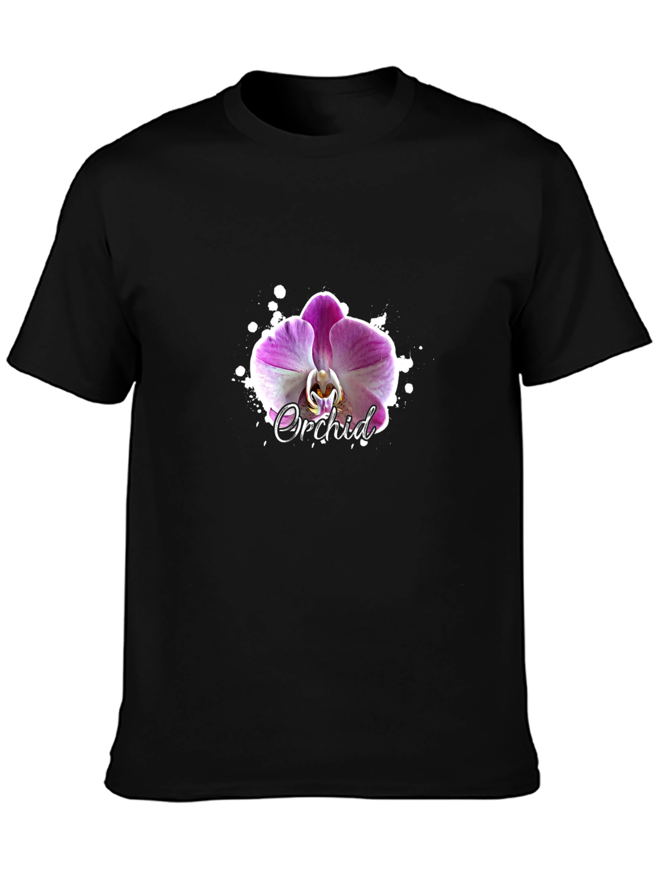 Orchid Graphic Black T-Shirt