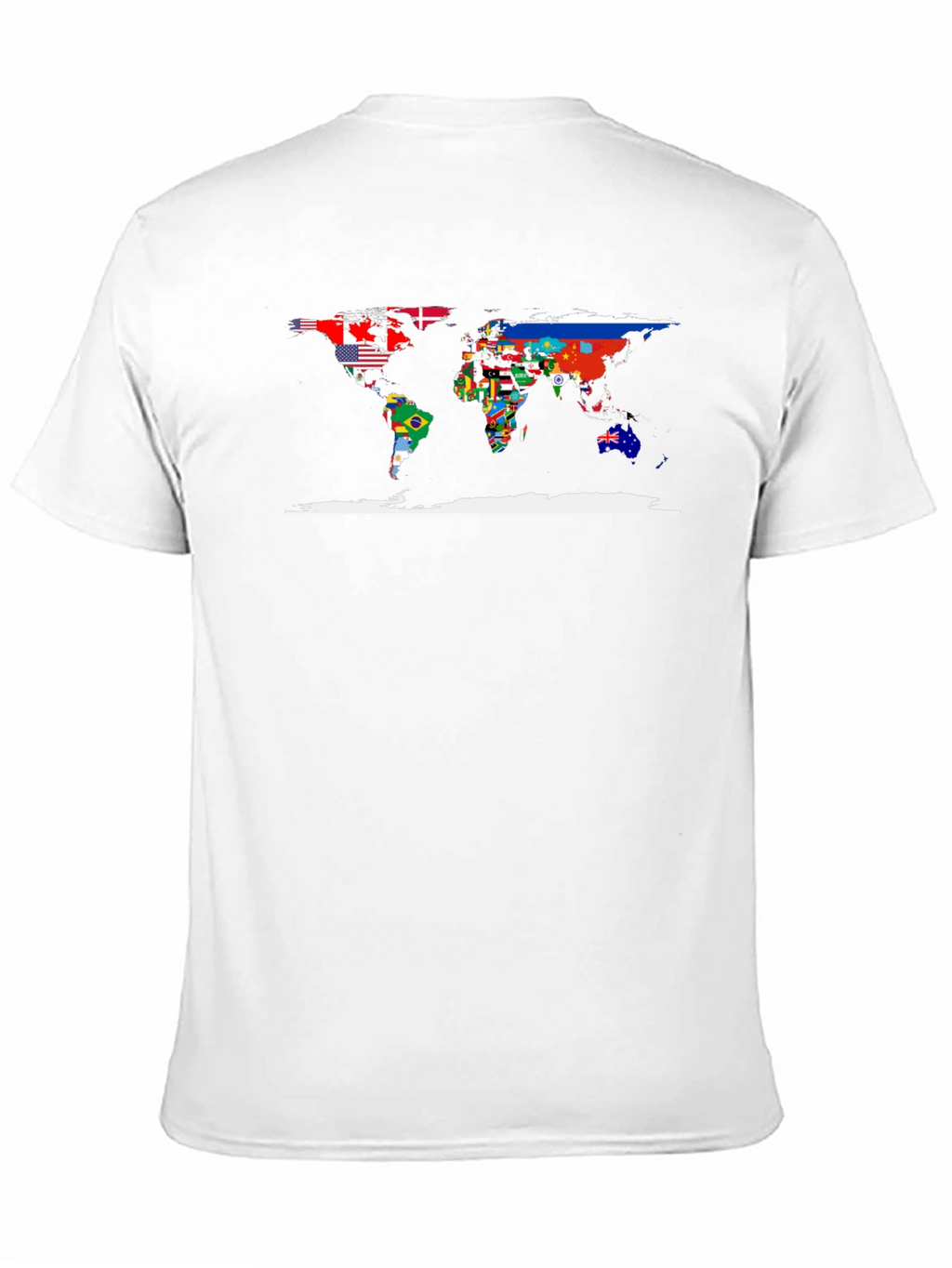 World Flags Map Black T-Shirt