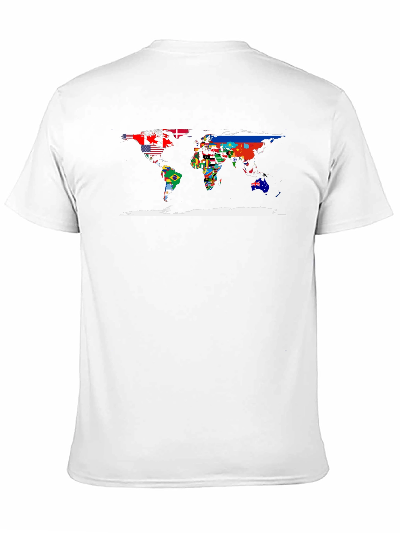 World Flags Map Black T-Shirt