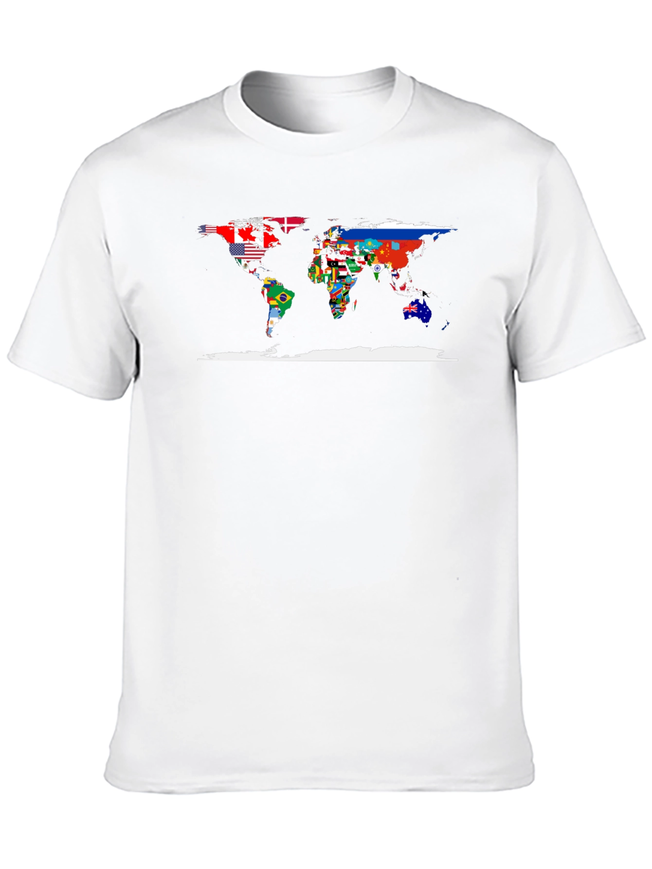 World Flags Map Black T-Shirt