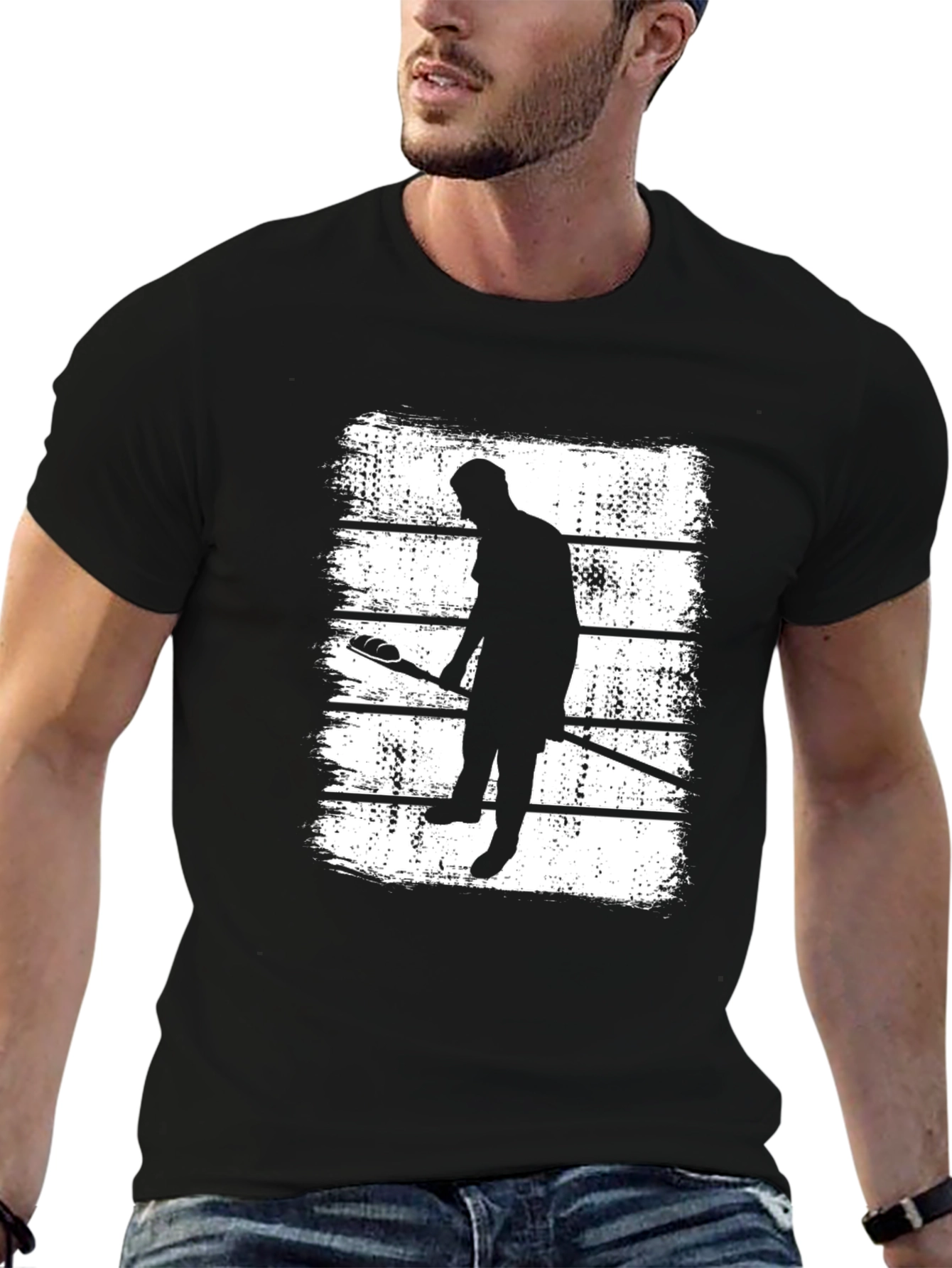 Lacrosse Player Silhouette Graphic T-Shirt