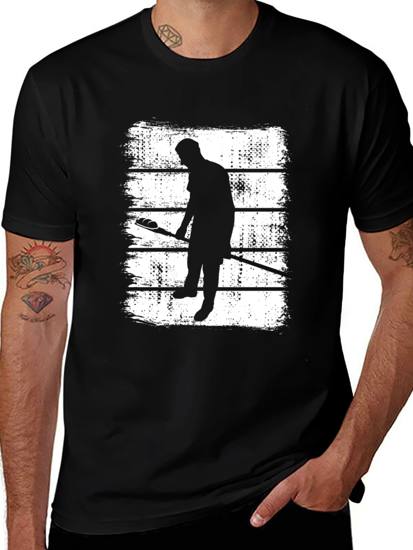 Lacrosse Player Silhouette Graphic T-Shirt