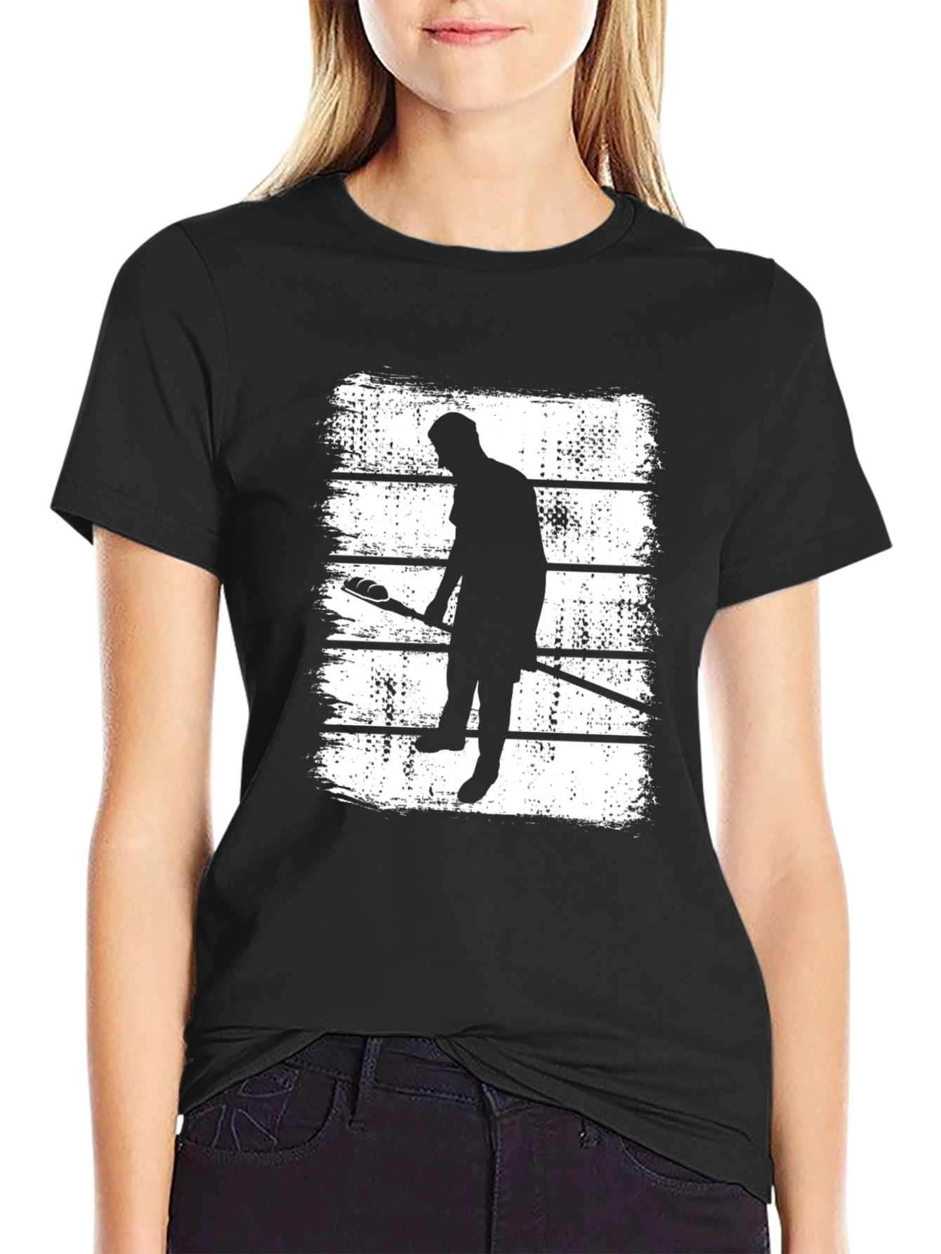 Lacrosse Player Silhouette Graphic T-Shirt