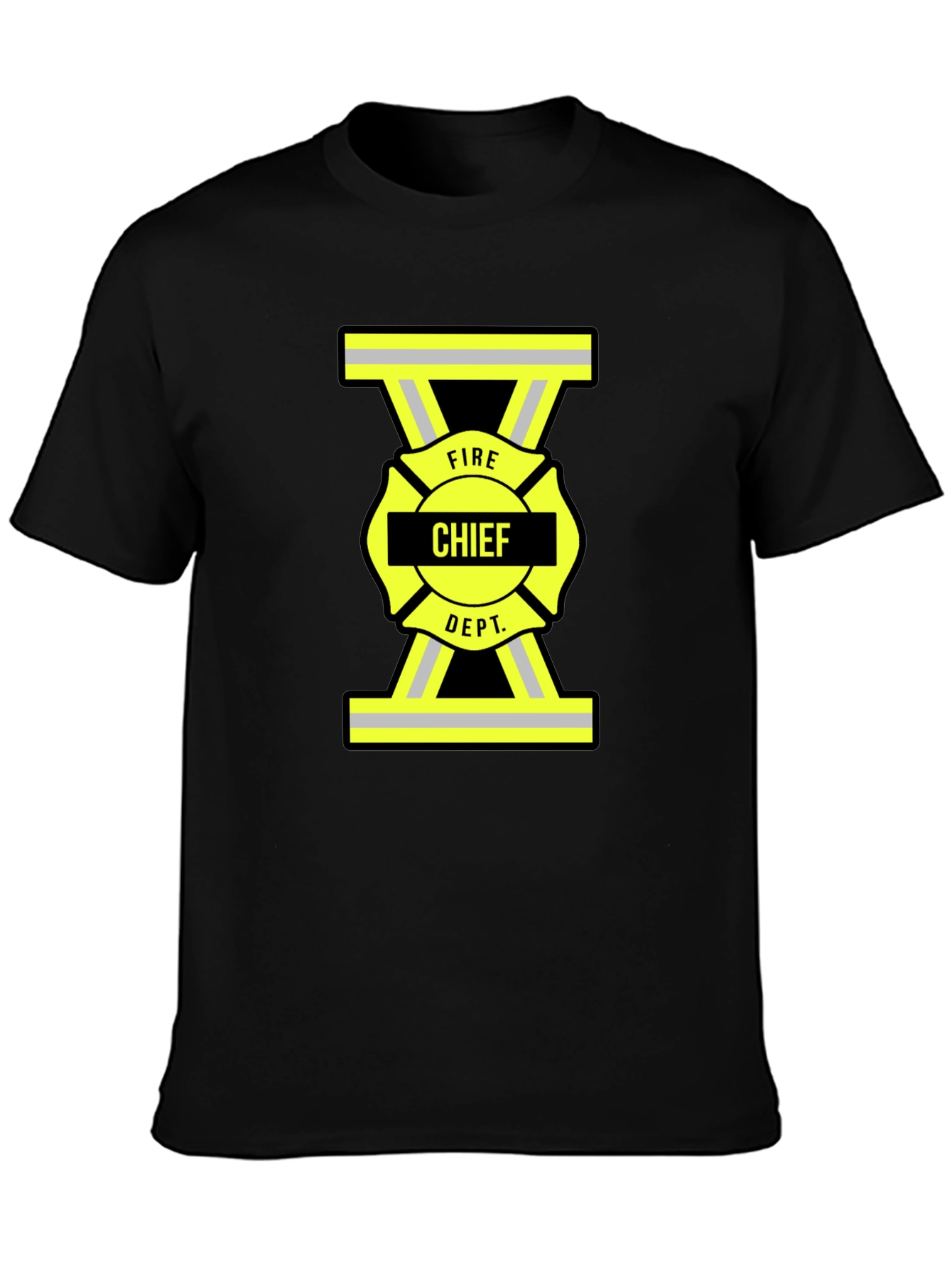 Fire Chief Dept. T-Shirt - Maltese Cross Firefighter Tee